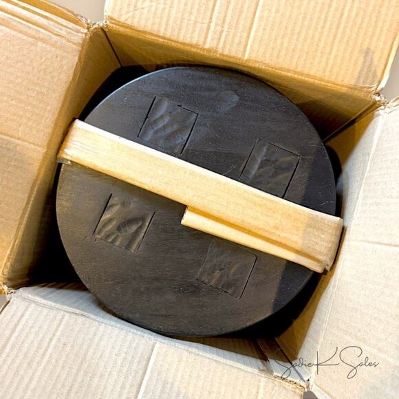 Woodland Short Carved Wood Table Black - Threshold Target - New in Box - Picture 6 of 6